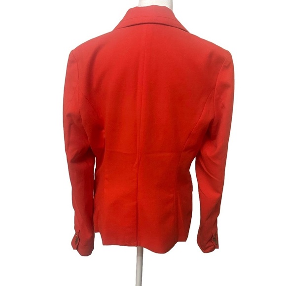 Wool Blend Vibrant Blazer Sz 10 Quiet Luxury Office Siren Classic Prep Old Money - Picture 2 of 4